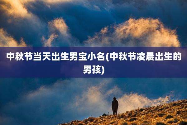 中秋节当天出生男宝小名(中秋节凌晨出生的男孩)