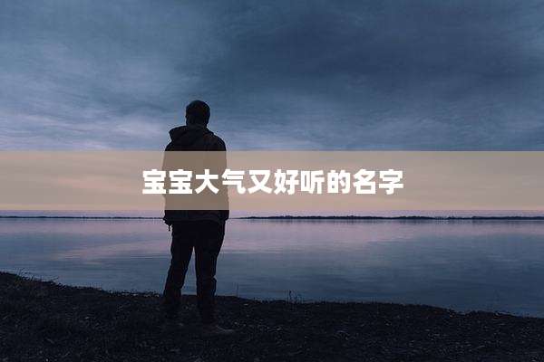 宝宝大气又好听的名字