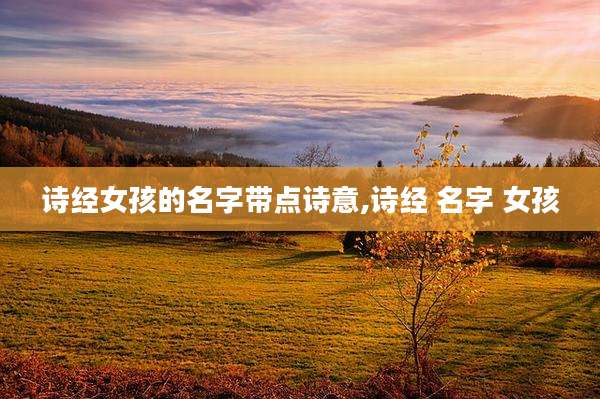 诗经女孩的名字带点诗意,诗经 名字 女孩