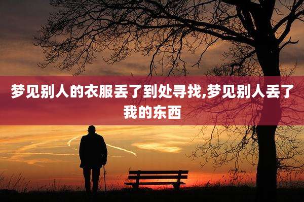 梦见别人的衣服丢了到处寻找,梦见别人丢了我的东西