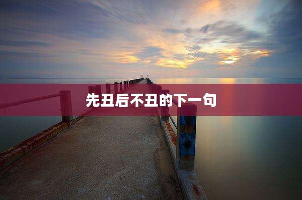 先丑后不丑的下一句