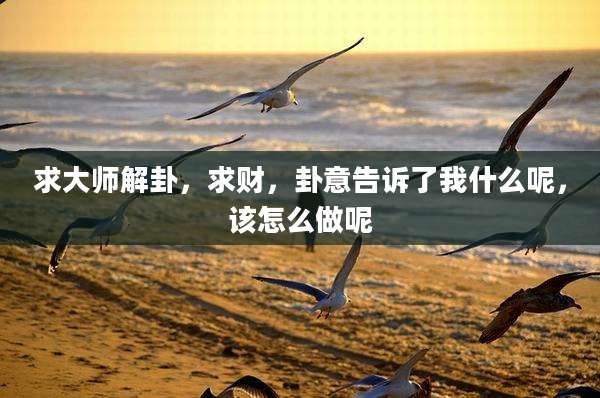 求大师解卦,求财,卦意告诉了我什么呢,该怎么做呢