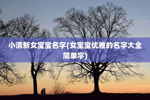 小清新女宝宝名字(女宝宝优雅的名字大全简单字)