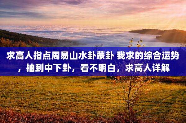 求高人指点周易山水卦蒙卦 我求的综合运势，抽到中下卦，看不明白，求高人详解