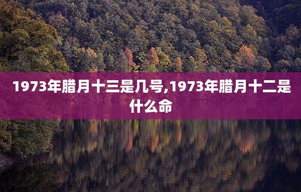 1973年腊月十三是几号,1973年腊月十二是什么命