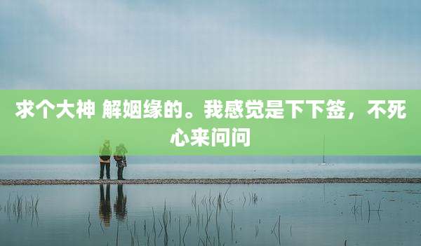 求个大神 解姻缘的。我感觉是下下签，不死心来问问