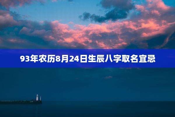 93年农历8月24日生辰八字取名宜忌