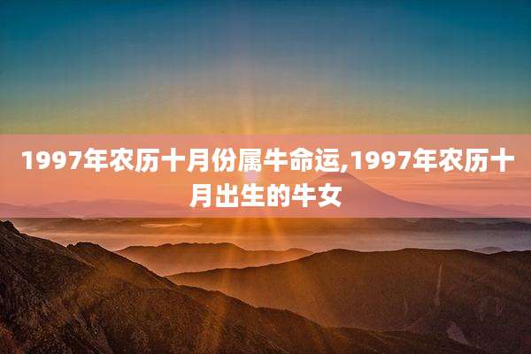 1997年农历十月份属牛命运,1997年农历十月出生的牛女