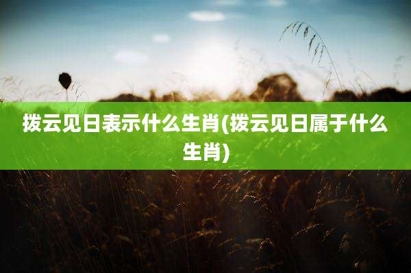 拨云见日表示什么生肖(拨云见日属于什么生肖)