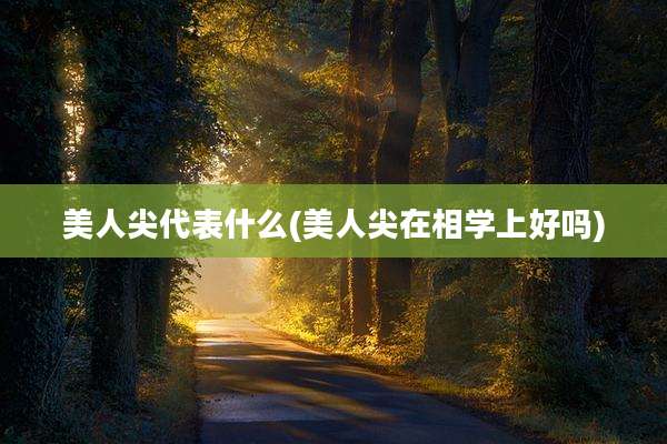 美人尖代表什么(美人尖在相学上好吗)