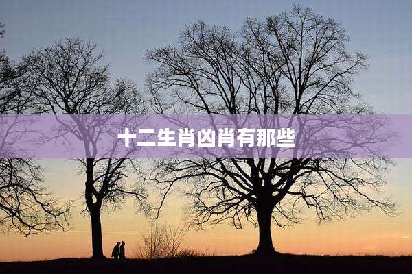 十二生肖凶肖有那些