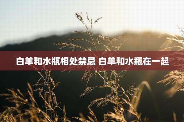 白羊和水瓶相处禁忌 白羊和水瓶在一起
