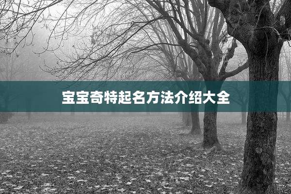 宝宝奇特起名方法介绍大全