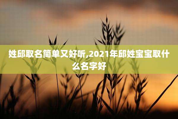 姓邱取名简单又好听,2021年邱姓宝宝取什么名字好