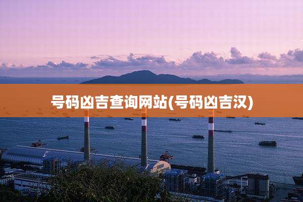 号码凶吉查询网站(号码凶吉汉)