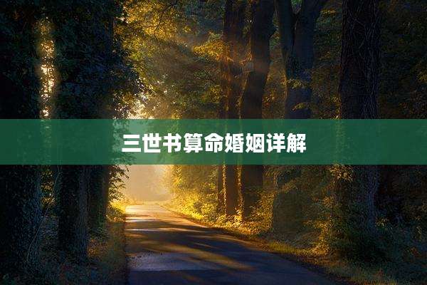 三世书算命婚姻详解