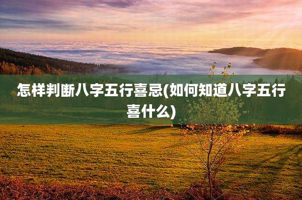 怎样判断八字五行喜忌(如何知道八字五行喜什么)