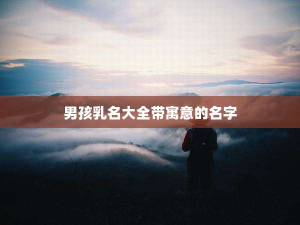 男孩乳名大全带寓意的名字
