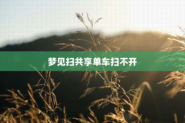 梦见扫共享单车扫不开