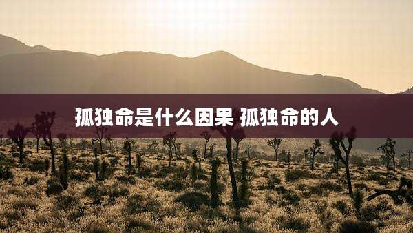 孤独命是什么因果 孤独命的人
