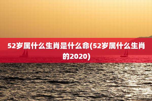 52岁属什么生肖是什么命(52岁属什么生肖的2020)