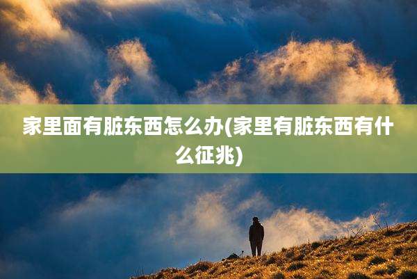 家里面有脏东西怎么办(家里有脏东西有什么征兆)