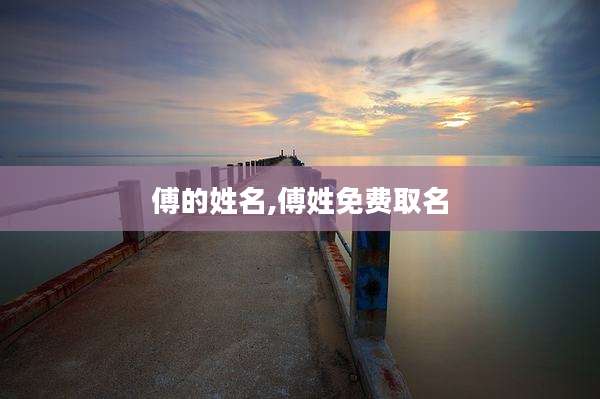 傅的姓名,傅姓免费取名