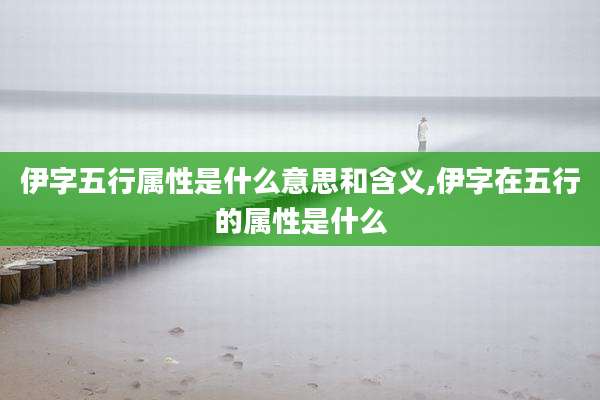 伊字五行属性是什么意思和含义,伊字在五行的属性是什么