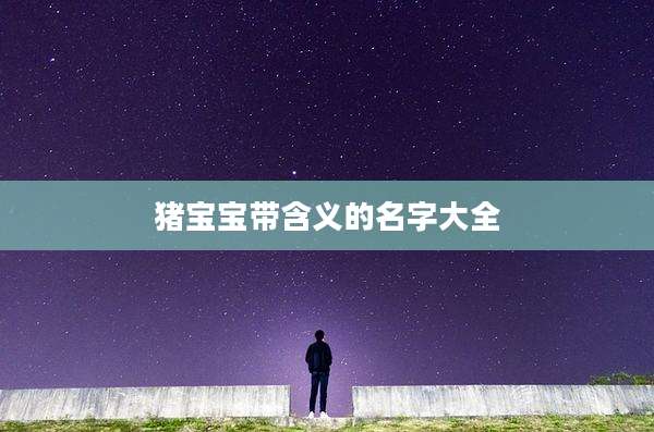 猪宝宝带含义的名字大全