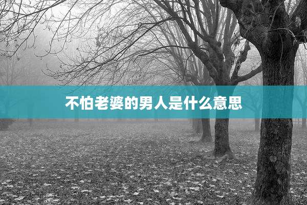 不怕老婆的男人是什么意思