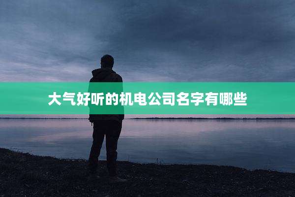 大气好听的机电公司名字有哪些