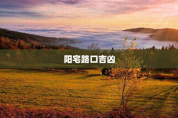阳宅路口吉凶