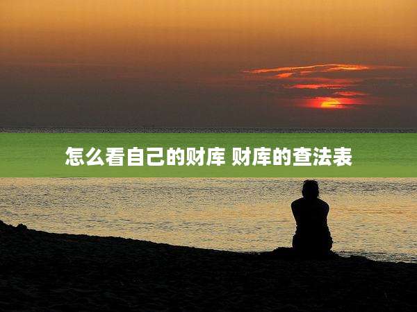 怎么看自己的财库 财库的查法表