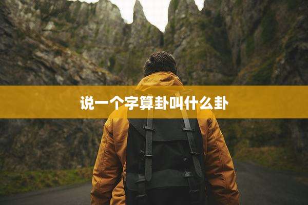 说一个字算卦叫什么卦