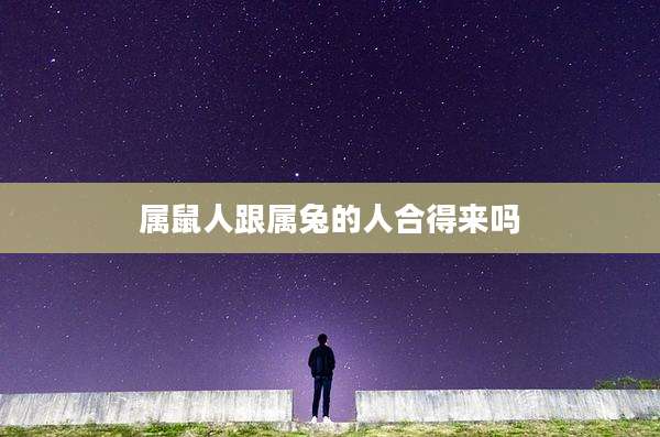 属鼠人跟属兔的人合得来吗