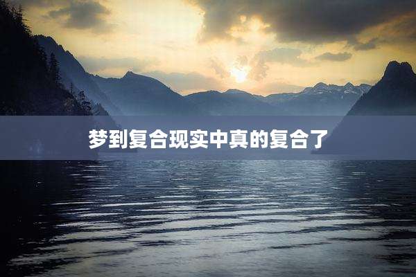 梦到复合现实中真的复合了