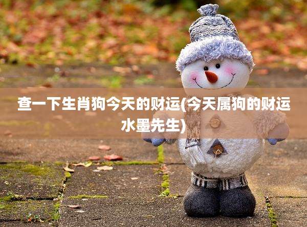 查一下生肖狗今天的财运(今天属狗的财运水墨先生)