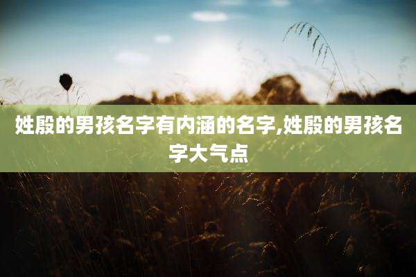 姓殷的男孩名字有内涵的名字,姓殷的男孩名字大气点