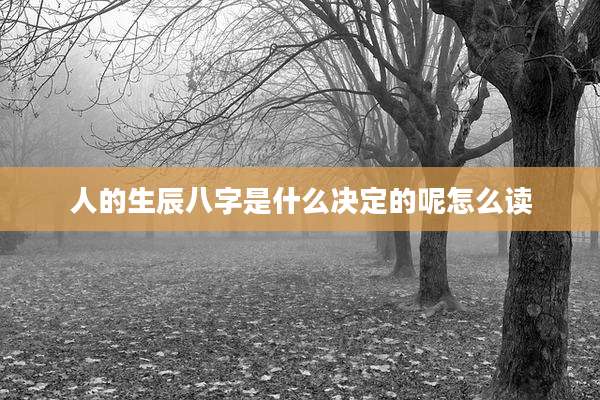 人的生辰八字是什么决定的呢怎么读