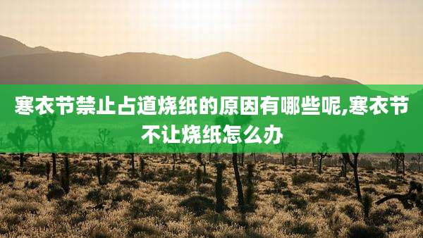 寒衣节禁止占道烧纸的原因有哪些呢,寒衣节不让烧纸怎么办