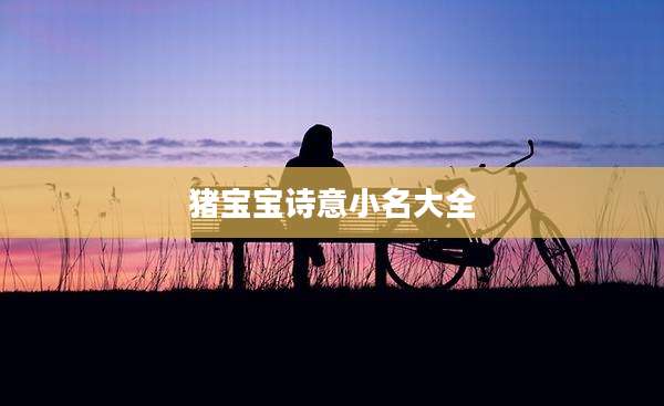 猪宝宝诗意小名大全