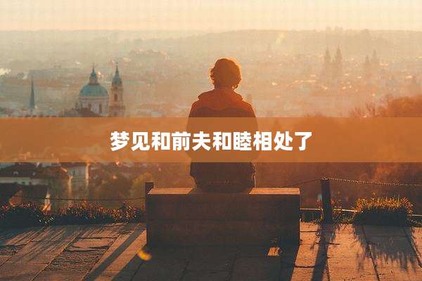 梦见和前夫和睦相处了
