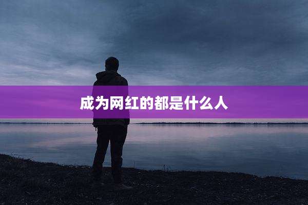 成为网红的都是什么人