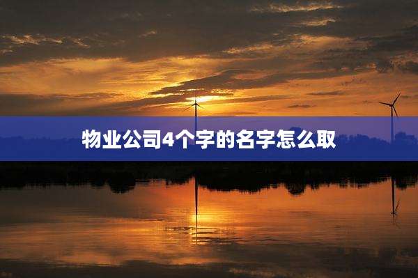 物业公司4个字的名字怎么取