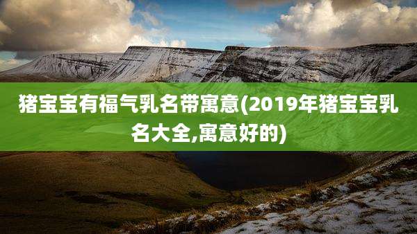 猪宝宝有福气乳名带寓意(2019年猪宝宝乳名大全,寓意好的)