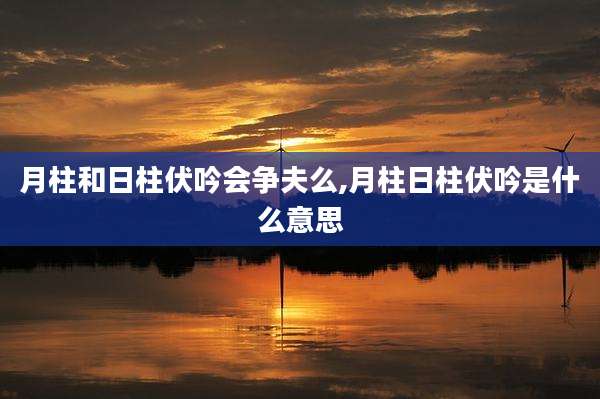 月柱和日柱伏吟会争夫么,月柱日柱伏吟是什么意思