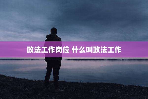 政法工作岗位 什么叫政法工作