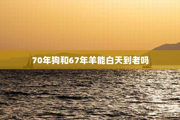 70年狗和67年羊能白天到老吗