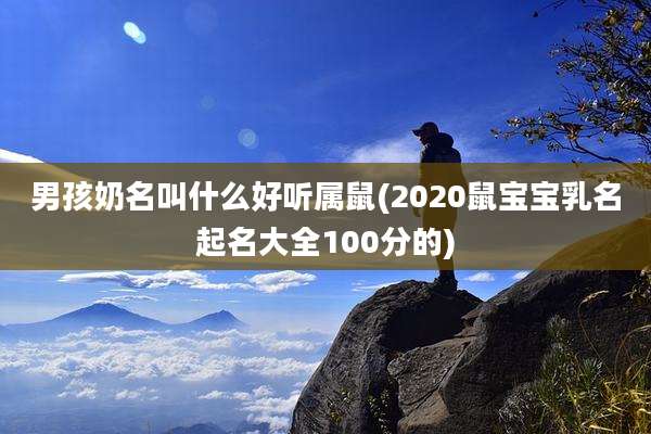 男孩奶名叫什么好听属鼠(2020鼠宝宝乳名起名大全100分的)