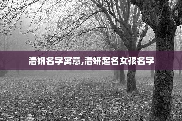 浩妍名字寓意,浩妍起名女孩名字
